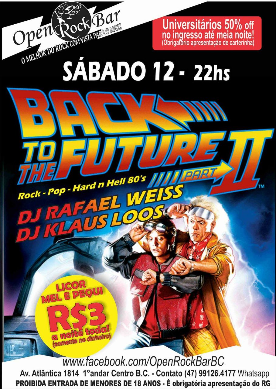 Festa Back to The Future II acontece neste sábado no Open Rock Bar