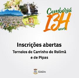 Inscrições abertas para torneios de Carrinho de Rolimã e de Pipas em Camboriú Inscrições abertas para torneios de Carrinho de Rolimã e de Pipas em Camboriú