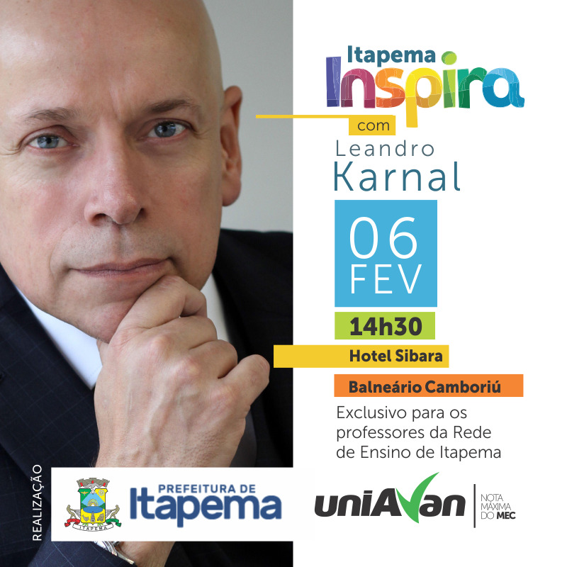 Palestra com Leandro Karnal vai abrir ano letivo para professores de Itapema