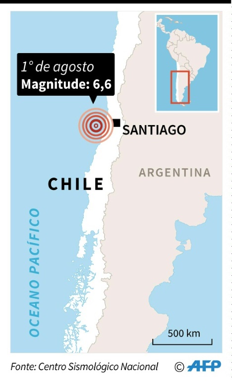 Terremoto de magnitude 6,6 é registrado no centro do Chile