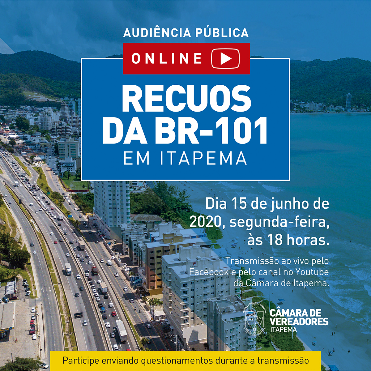 Audiência na próxima segunda debate diminuição dos recuos da BR 101 em Itapema