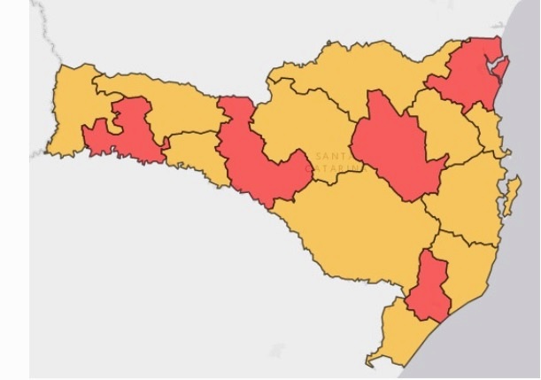 SC mantém cinco regiões em risco gravíssimo por Covid