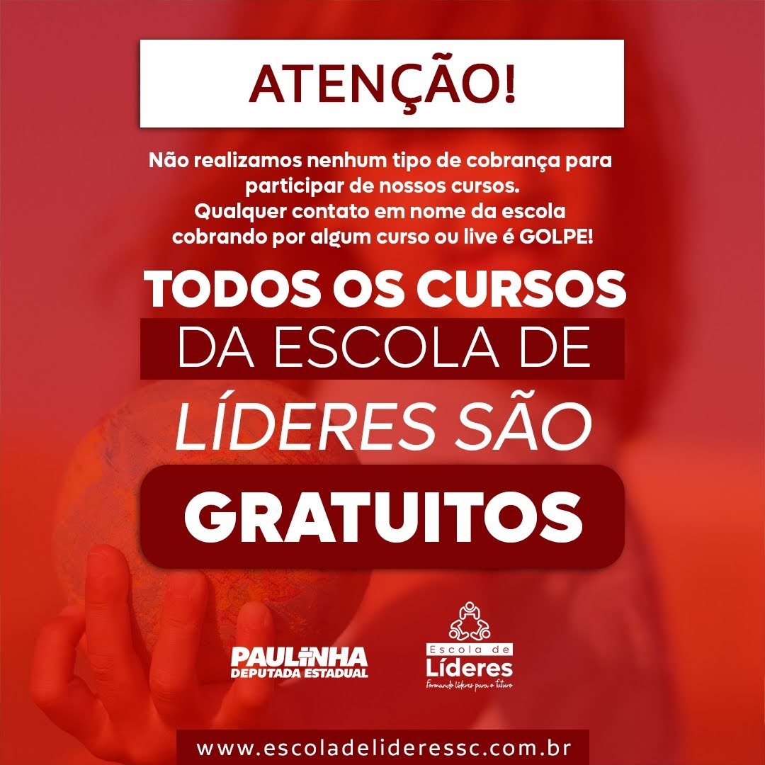 ATENÇÃO: Deputada Paulinha esclarece a respeito de novo golpe que estão utilizando a sua Escola de Líderes ATENÇÃO: Deputada Paulinha esclarece a respeito de novo golpe que estão utilizando a sua Escola de Líderes