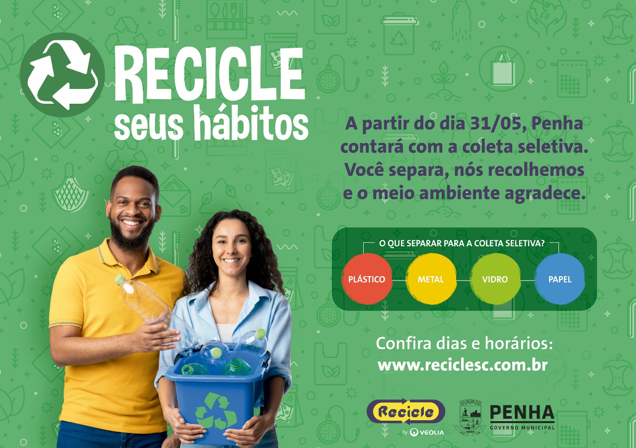 Serviço de coleta seletiva em Penha começa na próxima terça-feira