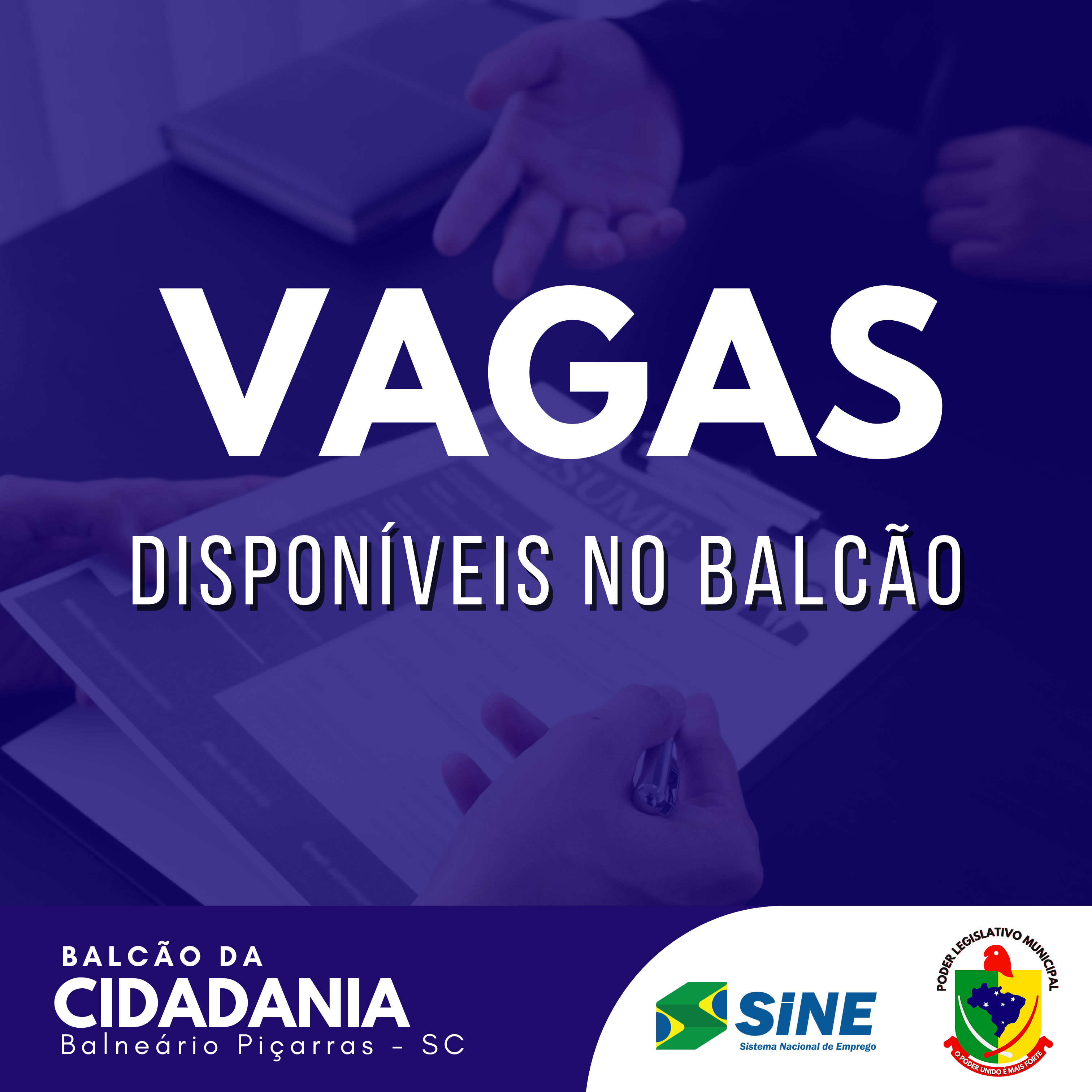 Vagas de emprego no Balcão da Cidadania