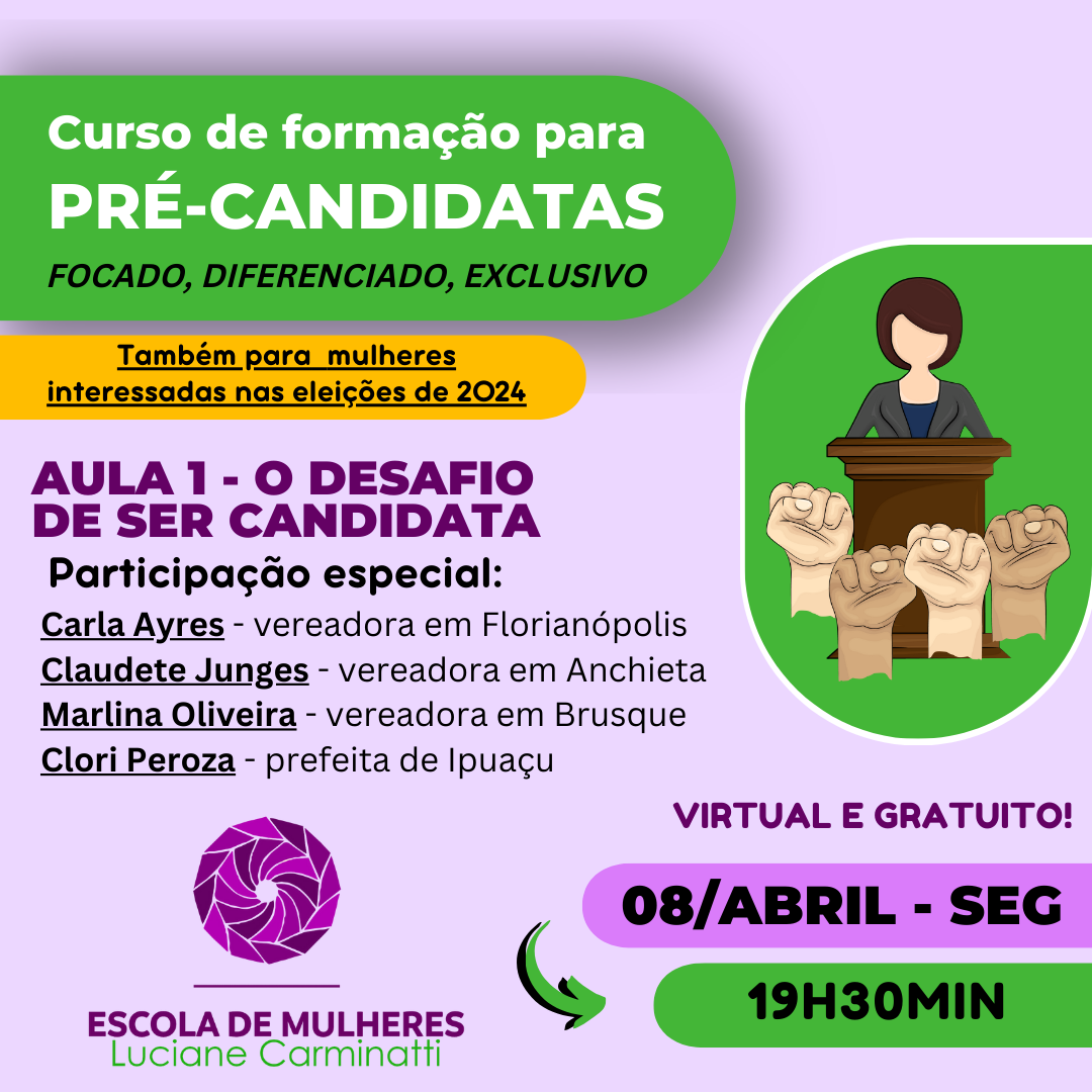 Eleições 2024: Escola de Mulheres oferece curso gratuito para ajudar pré-candidatas nas campanhas em SC