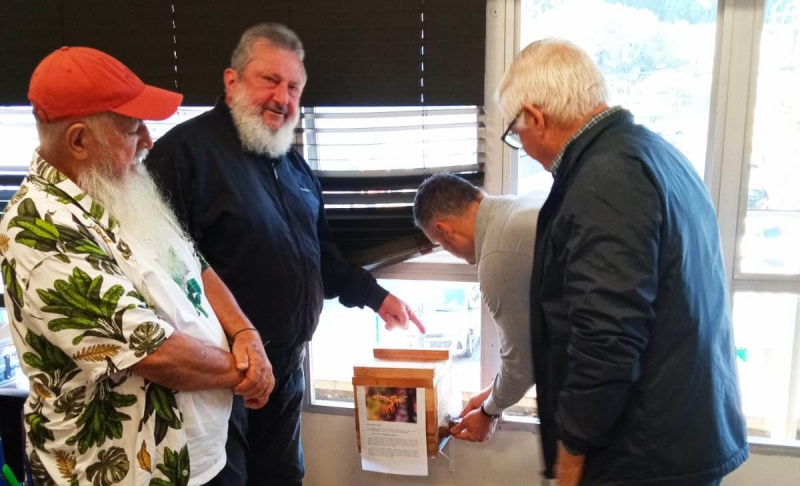 Padre Pedro instala colônia de abelhas em seu gabinete na Alesc