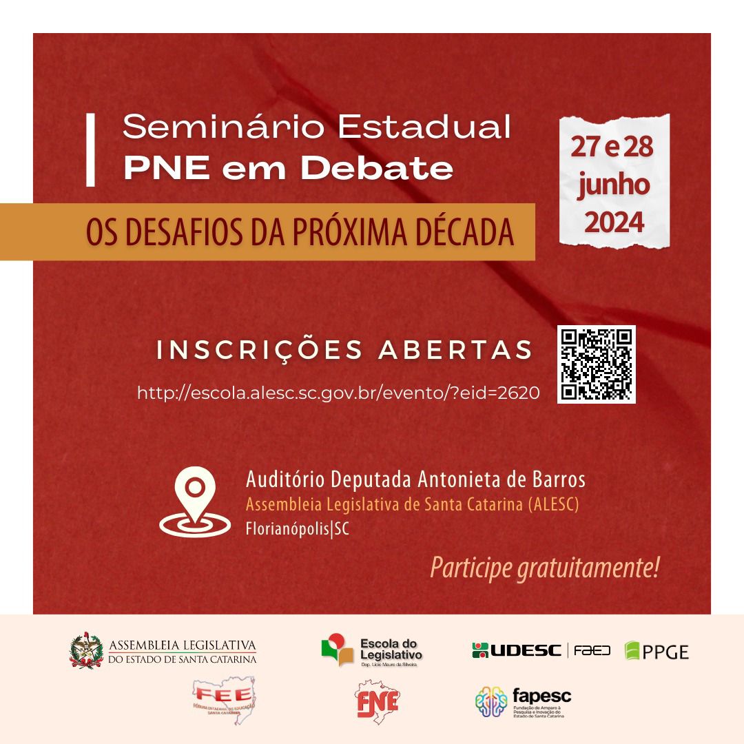 bertas as inscrições para o Seminário Estadual sobre o Plano Nacional de Educação