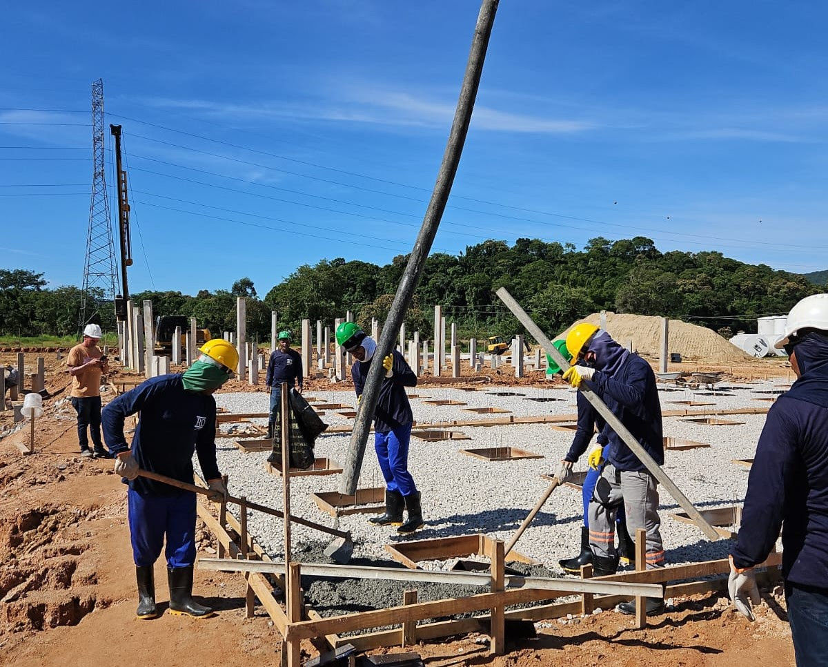 Nova ETA Biguaçu avança em nova fase de fundação das estruturas Nova ETA Biguaçu avança em nova fase de fundação das estruturas